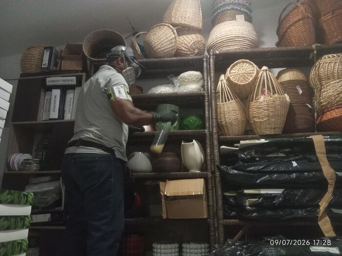 Fumigación de una bodega comercial con mercancía en Cali